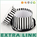 Hot sale luxury custom design white and black cardboard round flower box